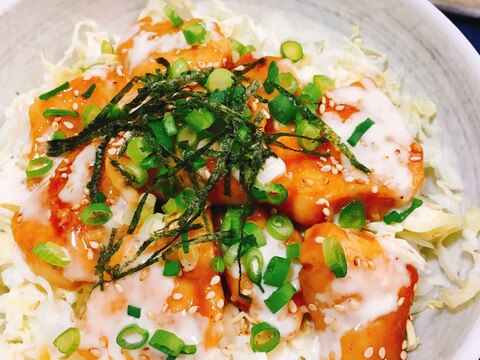 柔らか鶏胸肉の簡単照りマヨ丼